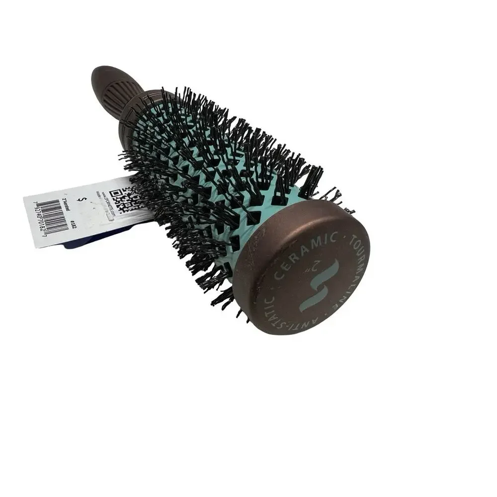 Spornette Hairbrush ION FUSION Thermal Ceramic 2” New #182 Brown With Aqua